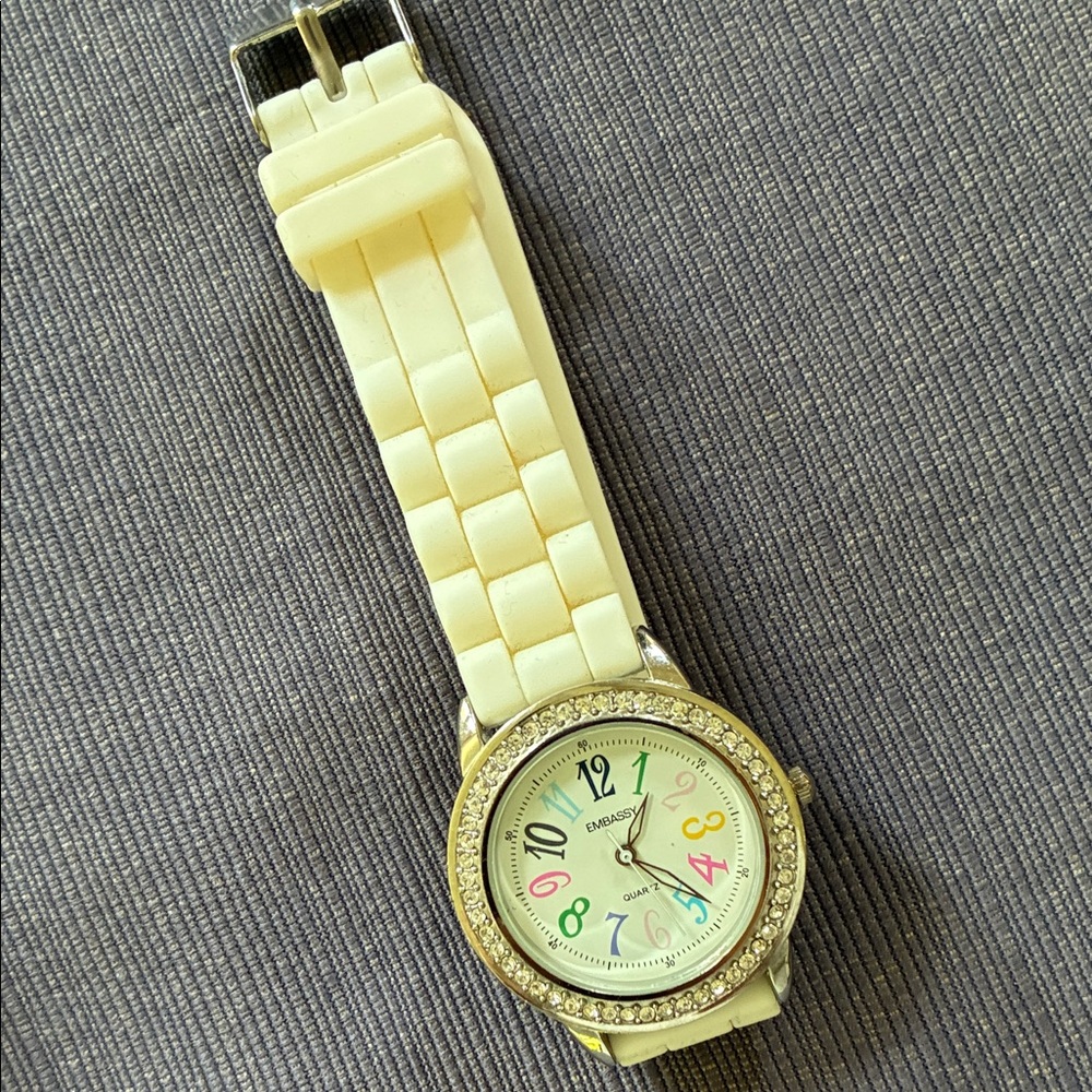 Bass Women's Cream Watch with Multicolor Numerals
